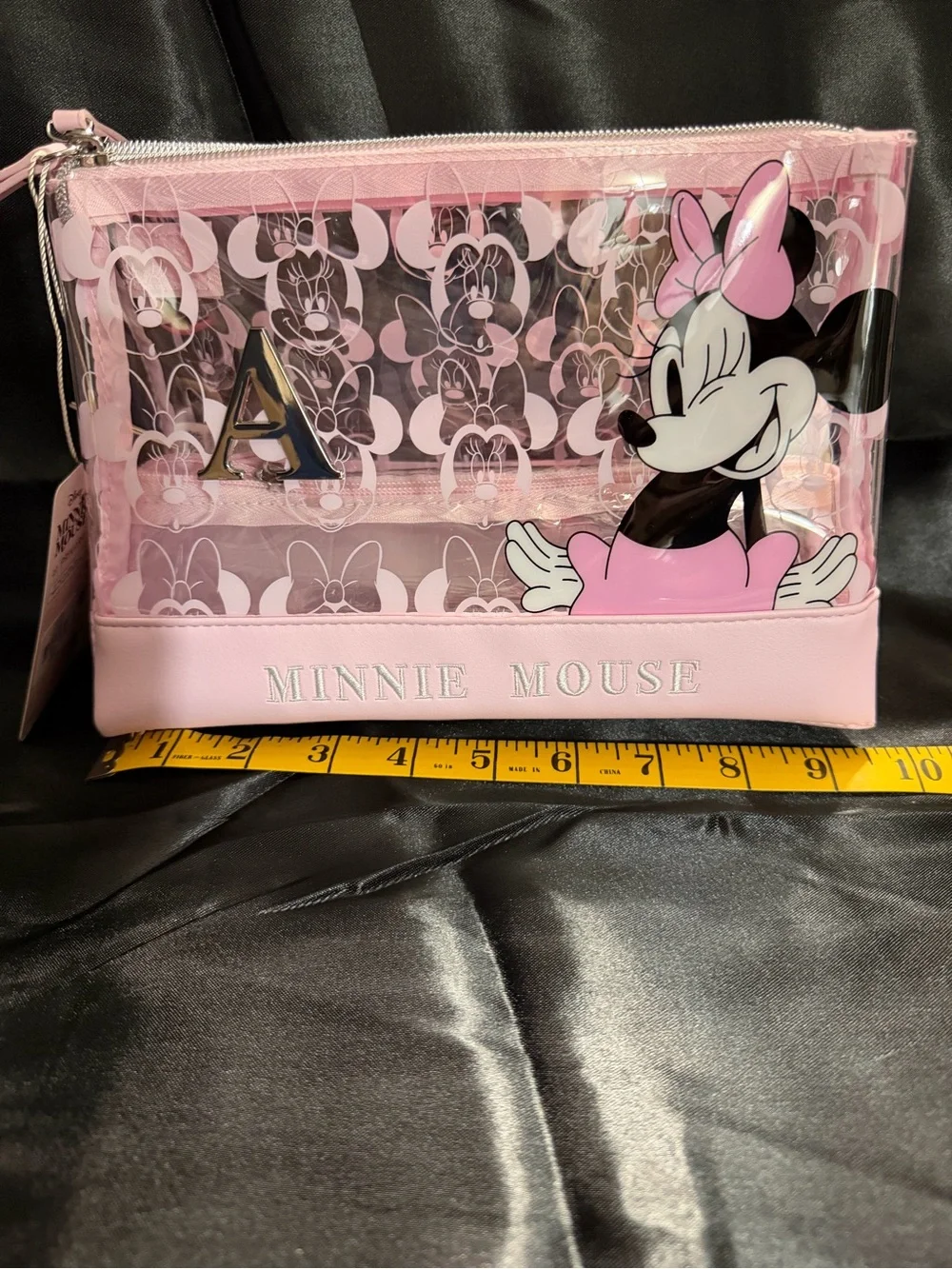 Minnie Mouse Clear Pink tri-fold Cosmetic Pouch